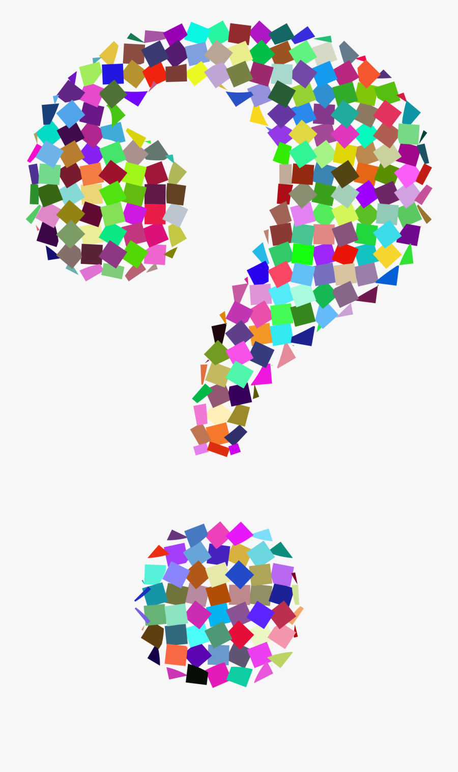 Clipart Prismatic Confetti Question Mark - Colorful Question Mark Gif, Transparent Clipart