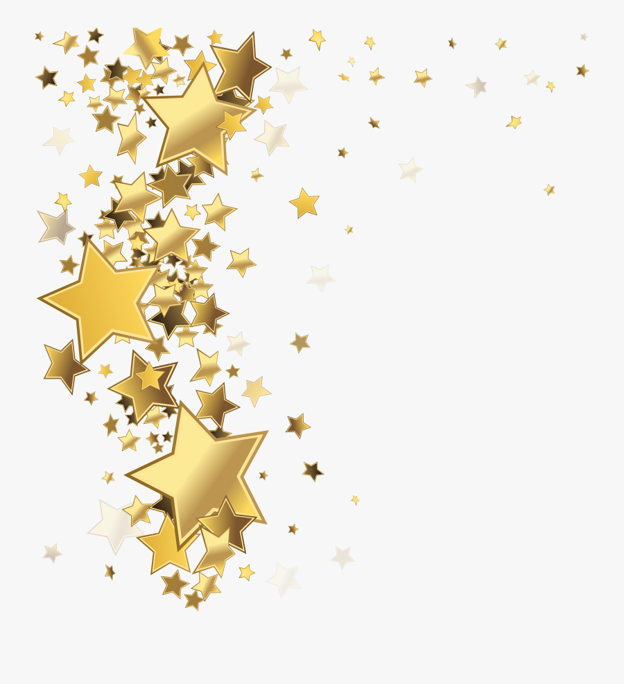 Gold Star Confetti Clipart, Transparent Clipart