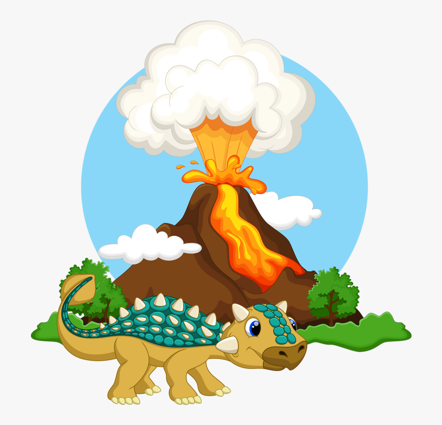 Mountain Lava Magma Clip - Dinosaur Volcano Clip Art, Transparent Clipart