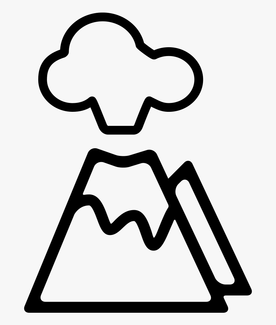 Volcano Clipart Svg - Volcano Black And White Logo Png, Transparent Clipart