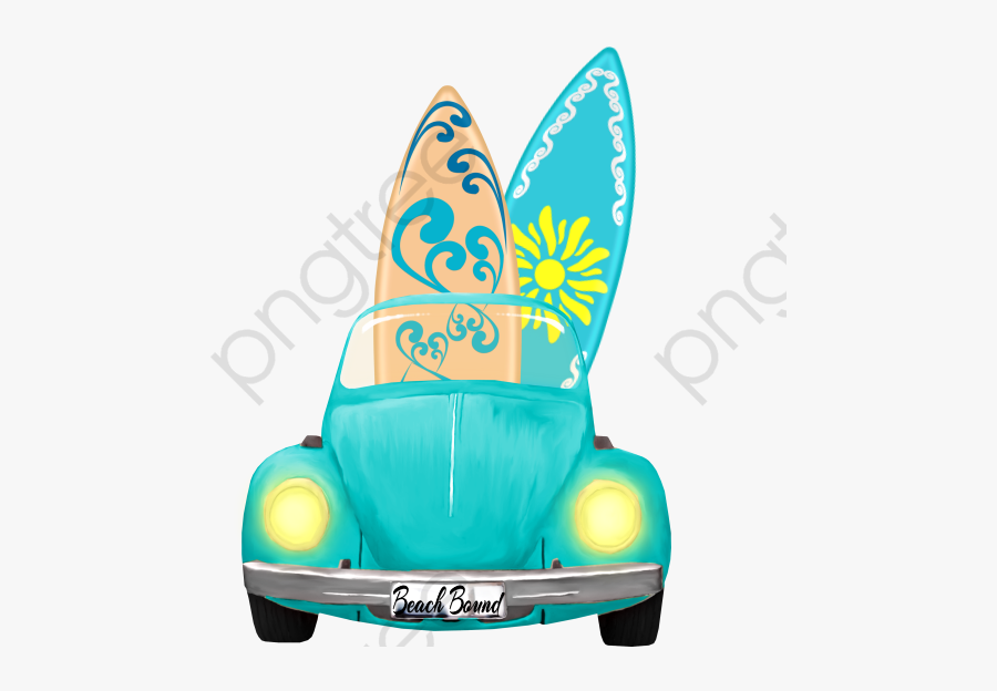 Cartoon Travel Car, Cartoon Clipart, Travel Clipart, - Vw Beetle Surfer Png, Transparent Clipart