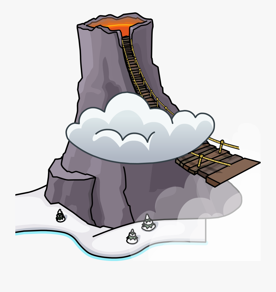 Clipart Mountains Volcanic Mountain - Cartoon, Transparent Clipart