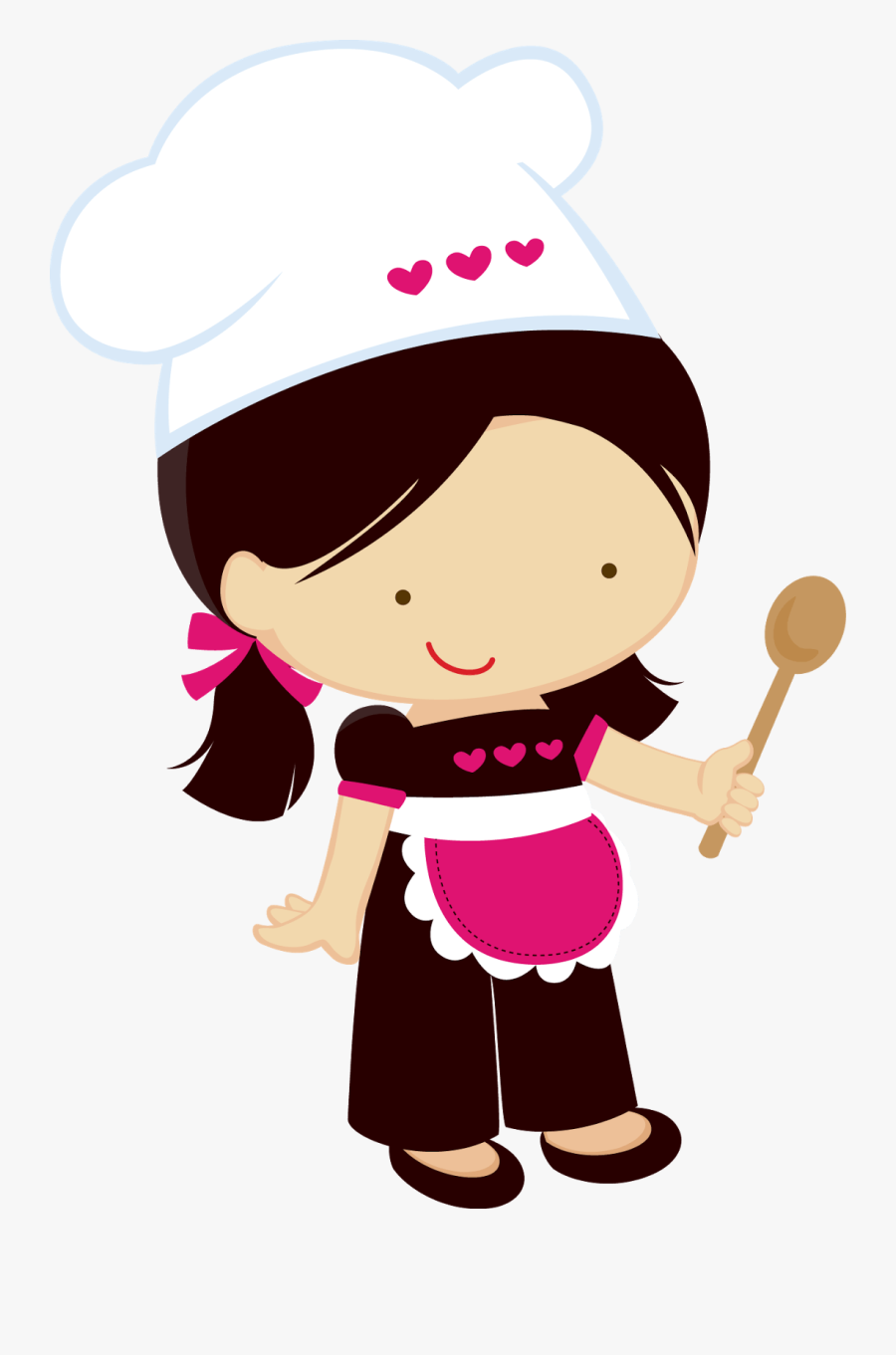 Cute Girl Chef Clipart - Boneca Cozinheira Desenho Png, Transparent Clipart