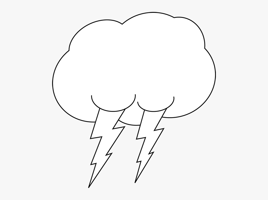Lightning Cloud Clipart - Clouds Raining Black And White, Transparent Clipart