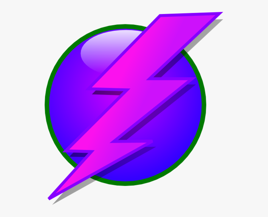 Circle Lightning Bolt Clipart - Lightning Clipart Purple, Transparent Clipart