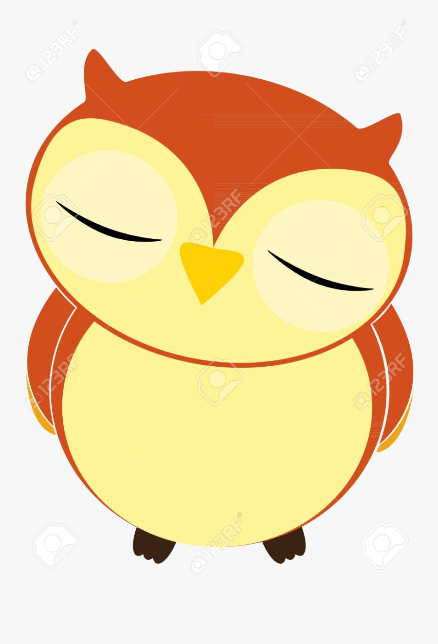 Yellow Owl Sleeping Clipart Transparent Png - Owl Sleeping Clipart, Transparent Clipart
