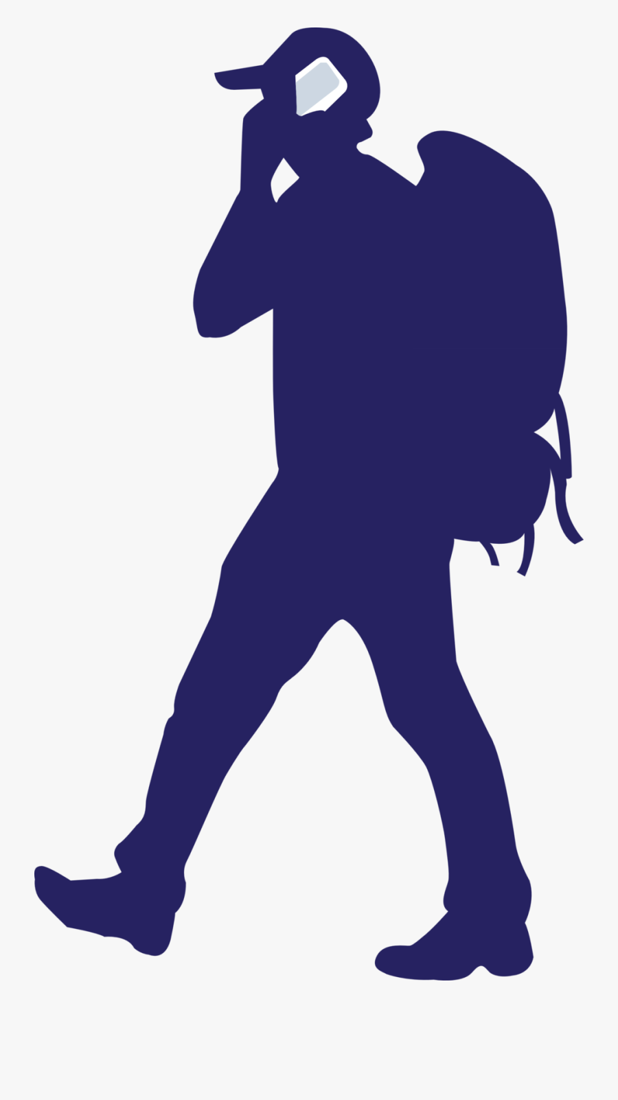 People Travel Cliparts - Backpacker Silhouette, Transparent Clipart