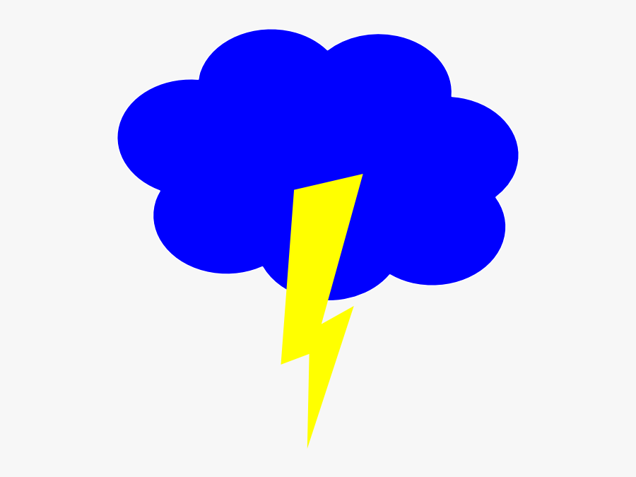 Clipart Blue Cloud With Lightning, Transparent Clipart