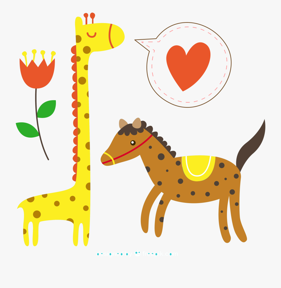 Transparent Horse Clip Art - Jirafa Y Caballo, Transparent Clipart