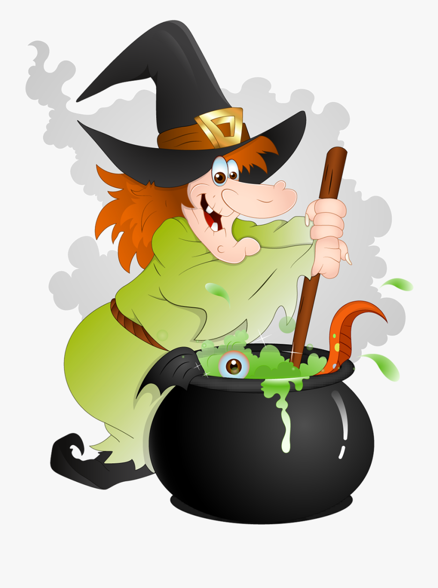 Witches Clip Art Clipart Image - Witch With Cauldron Clipart, Transparent Clipart