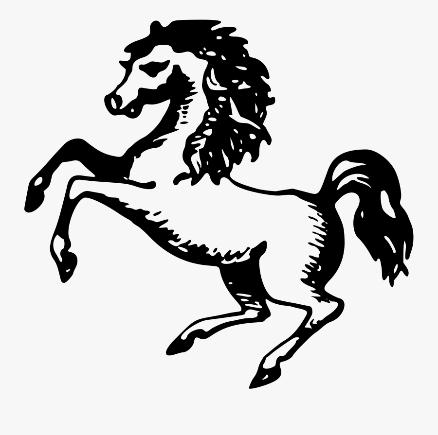 Clip Art Rearing Horse Clip Art - Dibujo De Caballos, Transparent Clipart