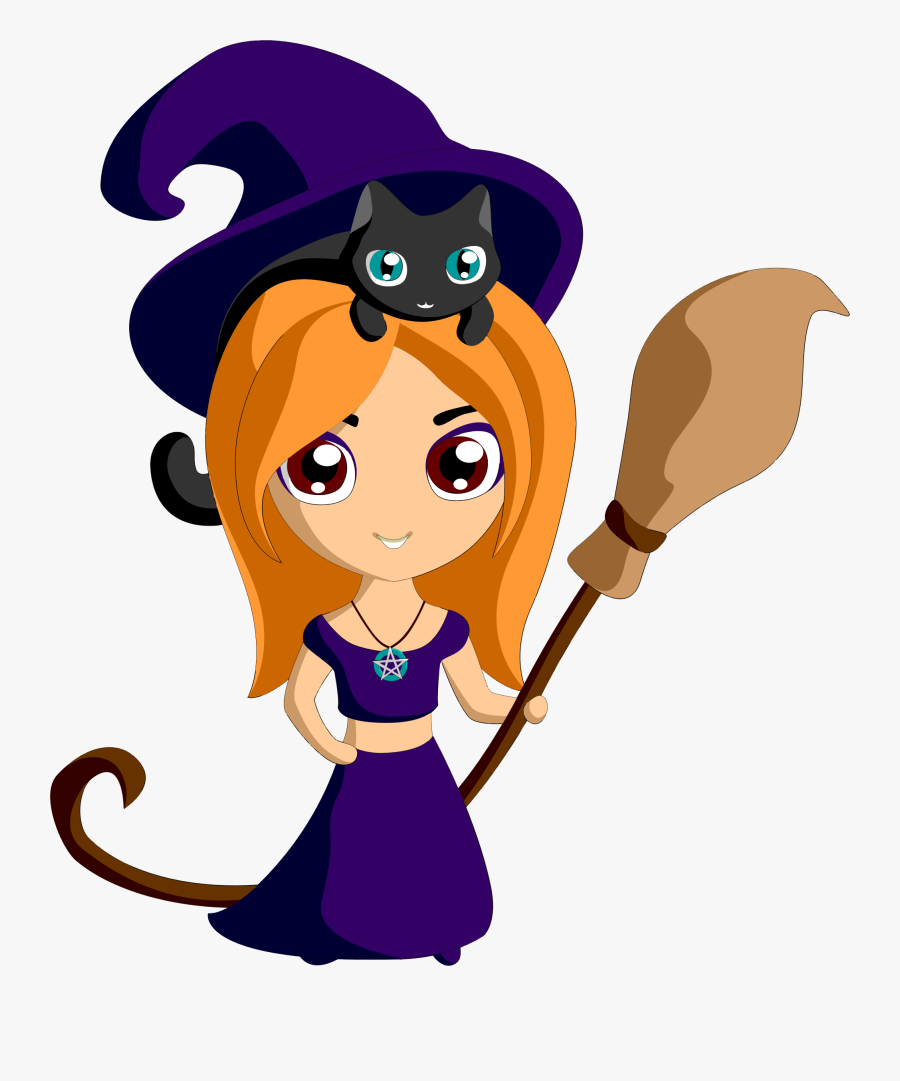 Cute Witch Clipart - Cute Witch Clipart Transparent, Transparent Clipart