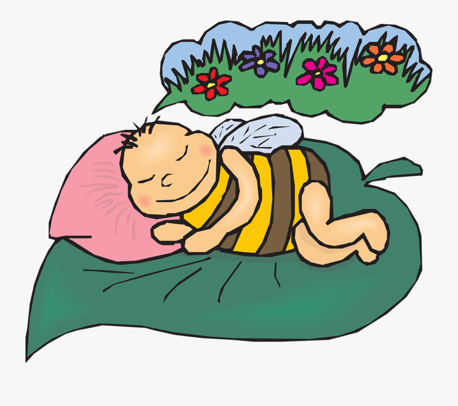 Bee Sleeping Leaf - Dream Clipart Png, Transparent Clipart
