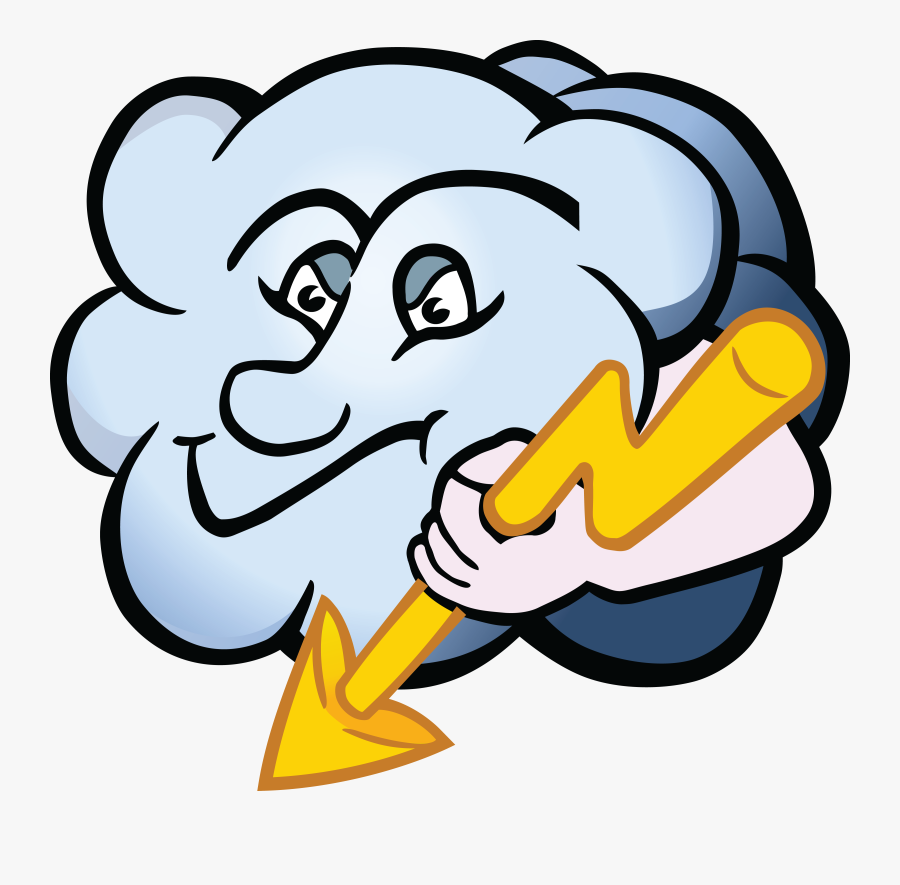 Free Clipart Of A Cloud Character Holding A Lightning - Personification Clipart, Transparent Clipart