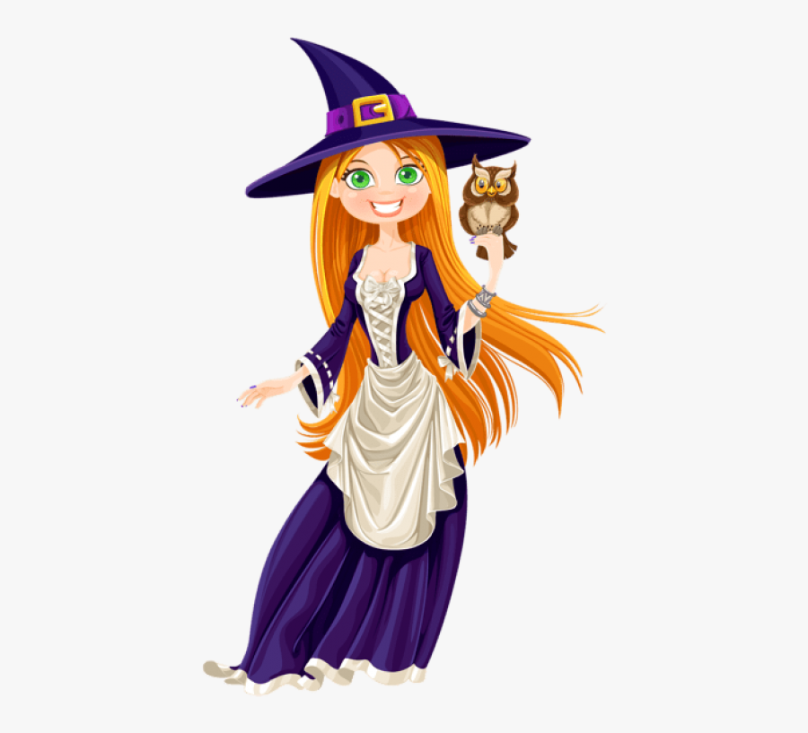 Free Png Halloween Witch With Owl Png Images Transparent - Good Witch Clipart, Transparent Clipart