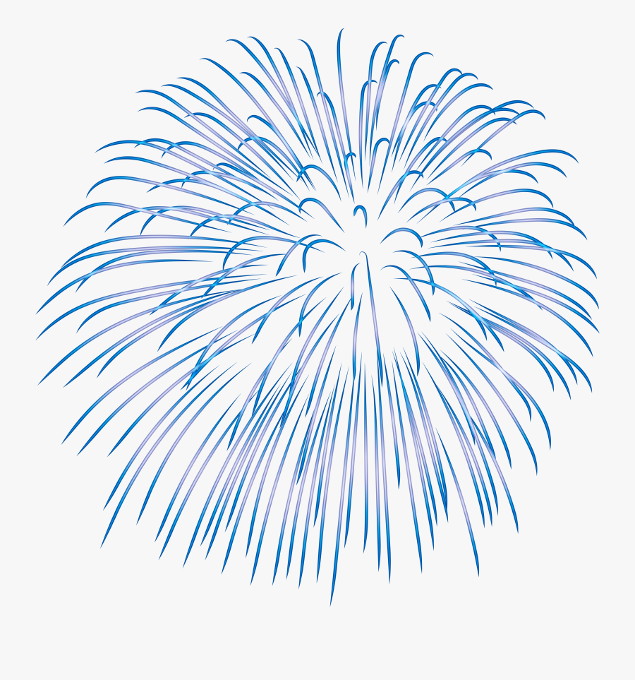 Fireworks Clip Art - Blue Fireworks Transparent Background, Transparent Clipart