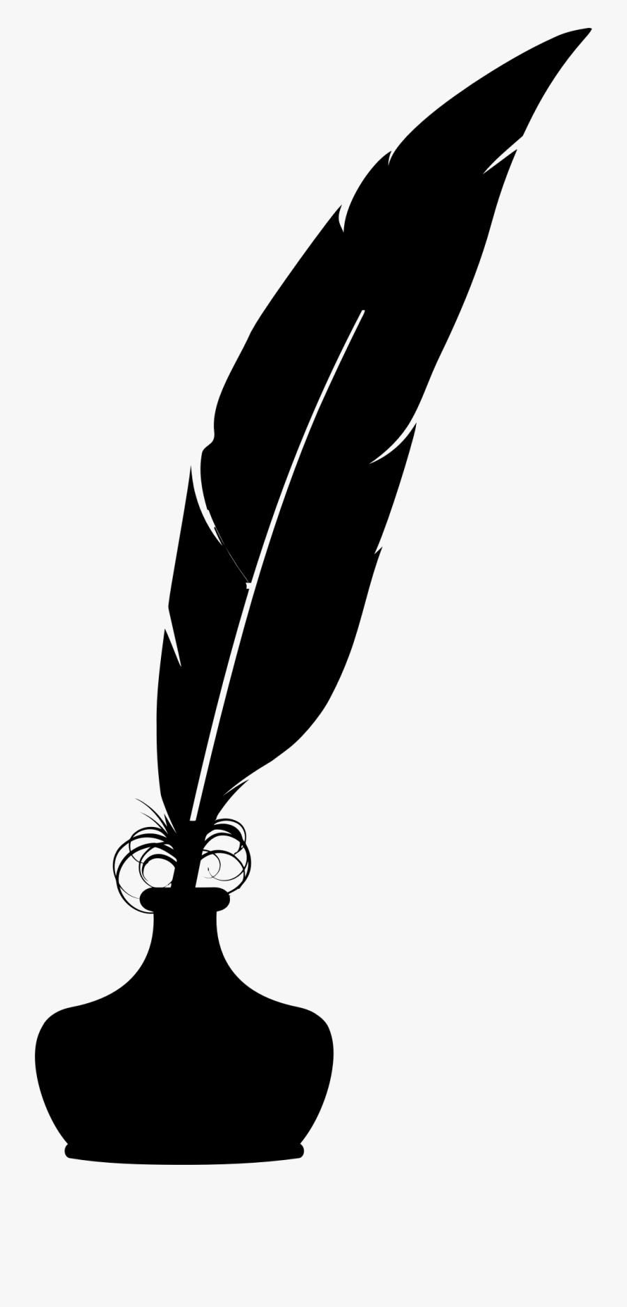 Clipart - Feather Pen Silhouette, Transparent Clipart