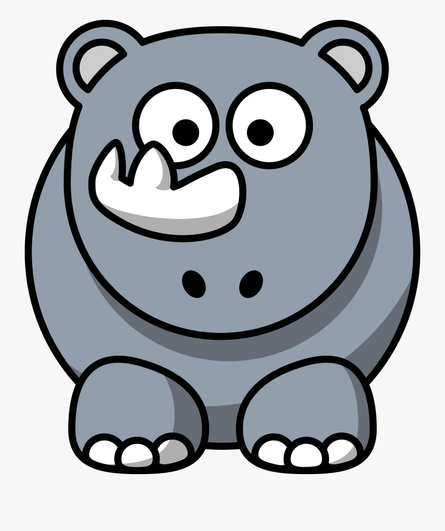 Pin Cartoon Animals Clipart Rhinoceros Clip Art On - Cartoon Rhino Clipart, Transparent Clipart