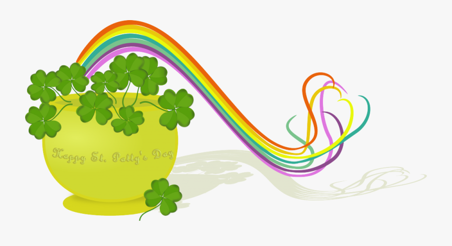 March Clipart Patricks Day - March Rainbow Pot Of Gold, Transparent Clipart