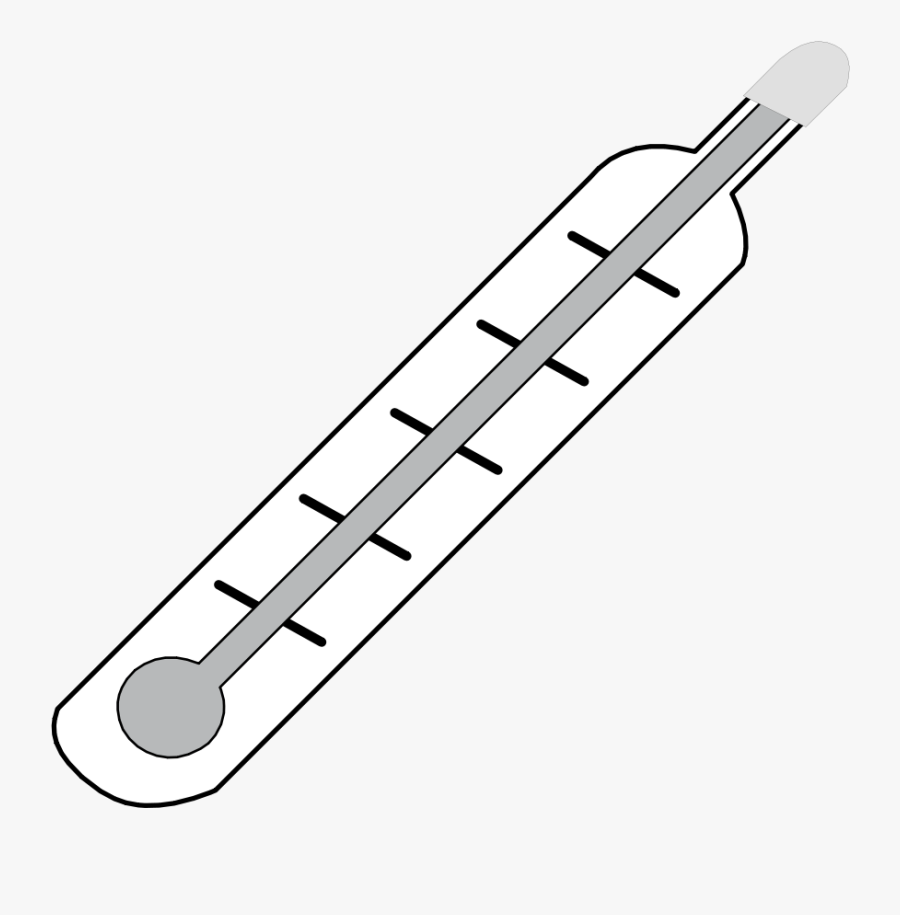 Clipart - Thermometer Hot - Outline - Outline Of A - Le Thermometre Clip Art Black And White, Transparent Clipart