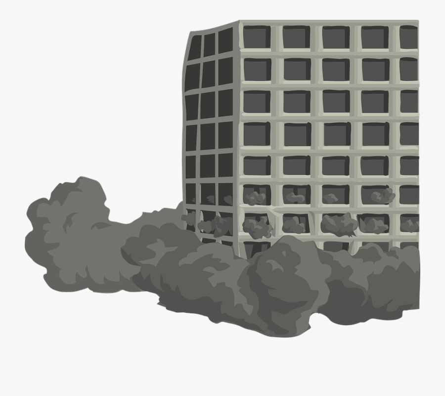 Building, Tower, Torn, Down, Destroy, Destruction - Building Falling Clipart, Transparent Clipart