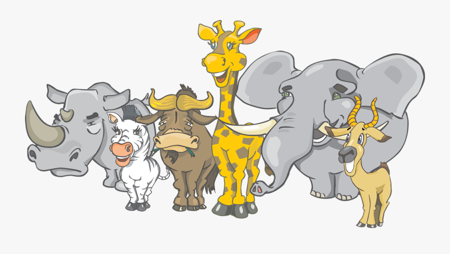 Cartoon Animals Clipart Safari - Angry Group Of Animals, Transparent Clipart