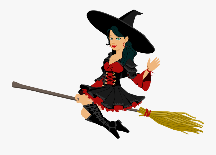 Flying Witch Clipart At Getdrawings - Flying Witch On Broom, Transparent Clipart