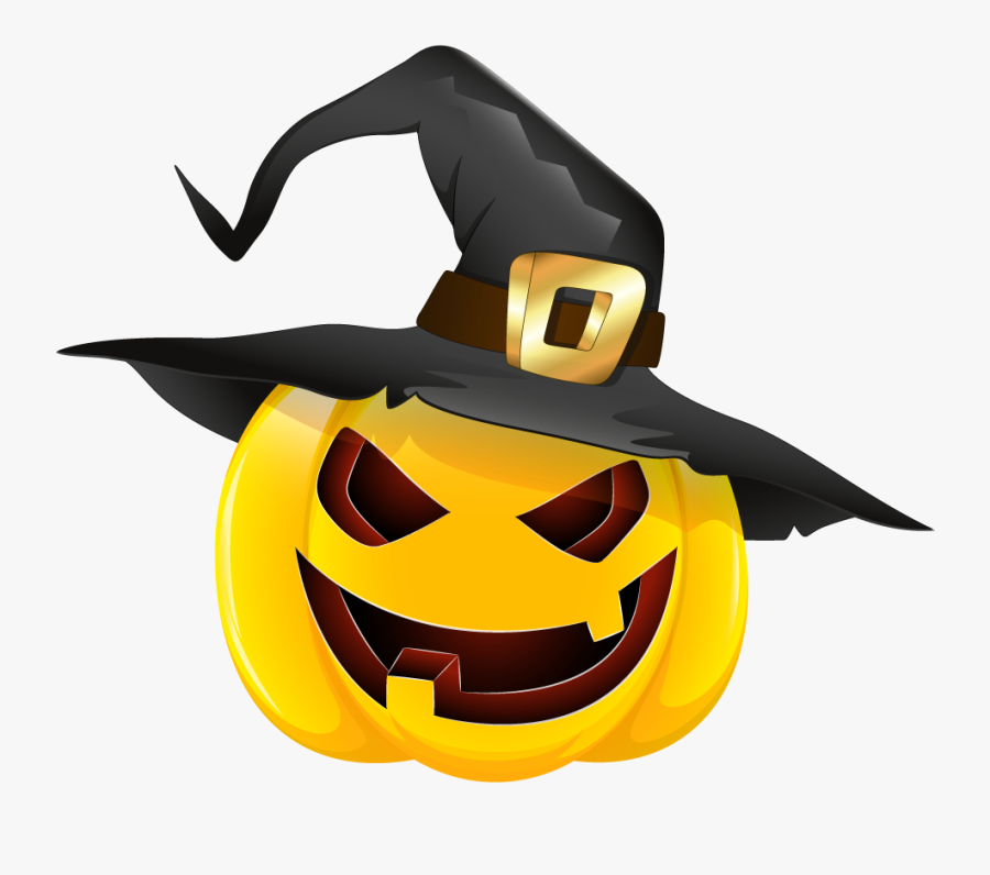 Hat Halloween Evil - Halloween Pumpkin With Hat, Transparent Clipart