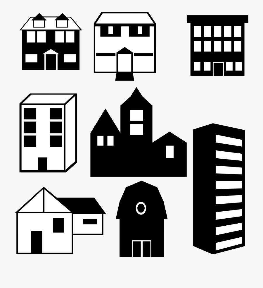 Buildings Silhouettes Icons Png - Clipart Architecture Buildings Png, Transparent Clipart