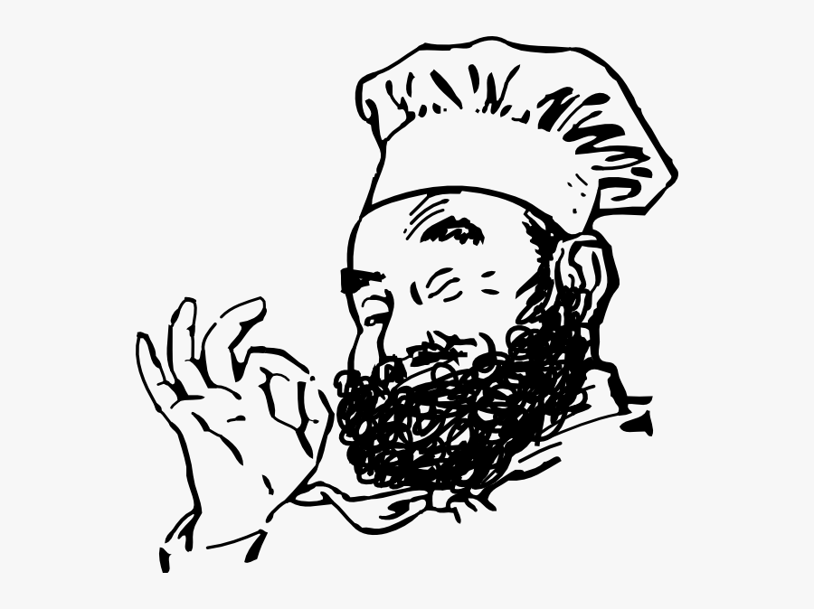 Chef With Beard Clip Art At Vector Clip Art - Chef Black And White Clipart, Transparent Clipart