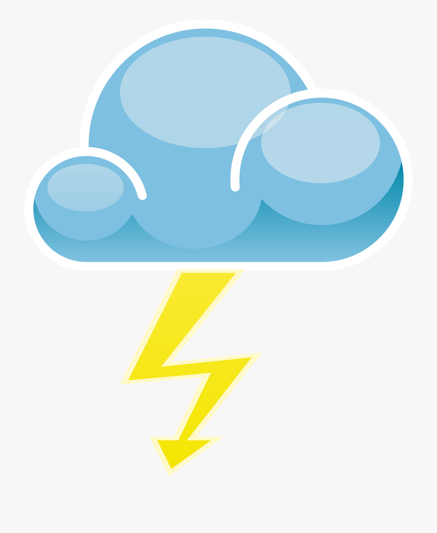 Blue,text,symbol - Thunder And Lightning Icon, Transparent Clipart