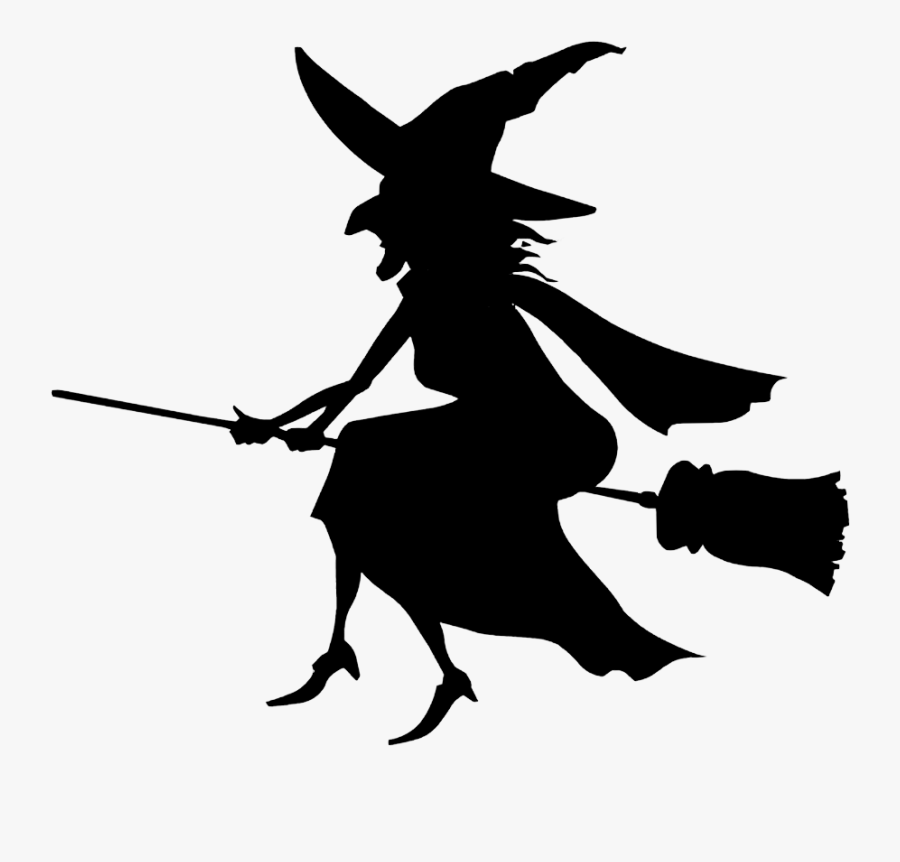 Transparent Halloween Png - Witch Clipart Black And White, Transparent Clipart