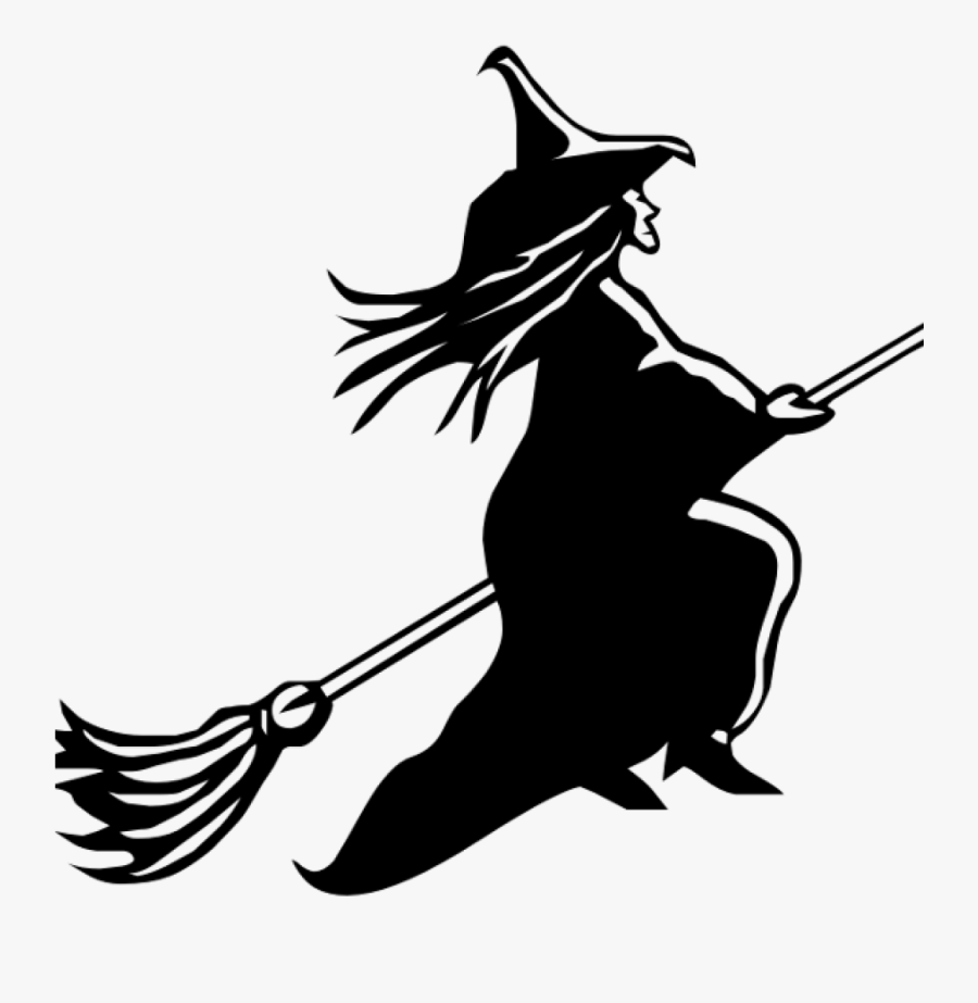 Witch On Broom Clipart Witch Broom Clipart Clipart - Witch With Broom Stick, Transparent Clipart
