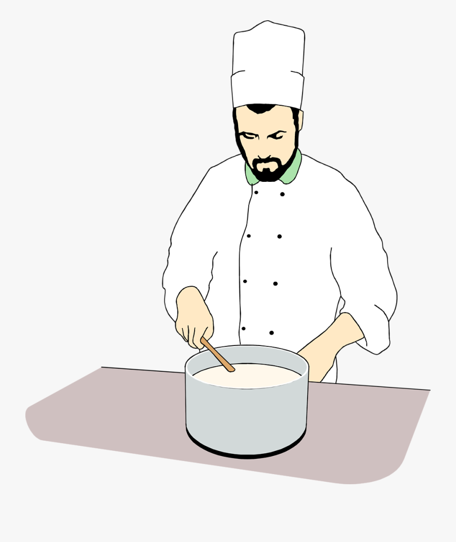 Free Stock Photo - Chef Stirring Pot Cartoon, Transparent Clipart