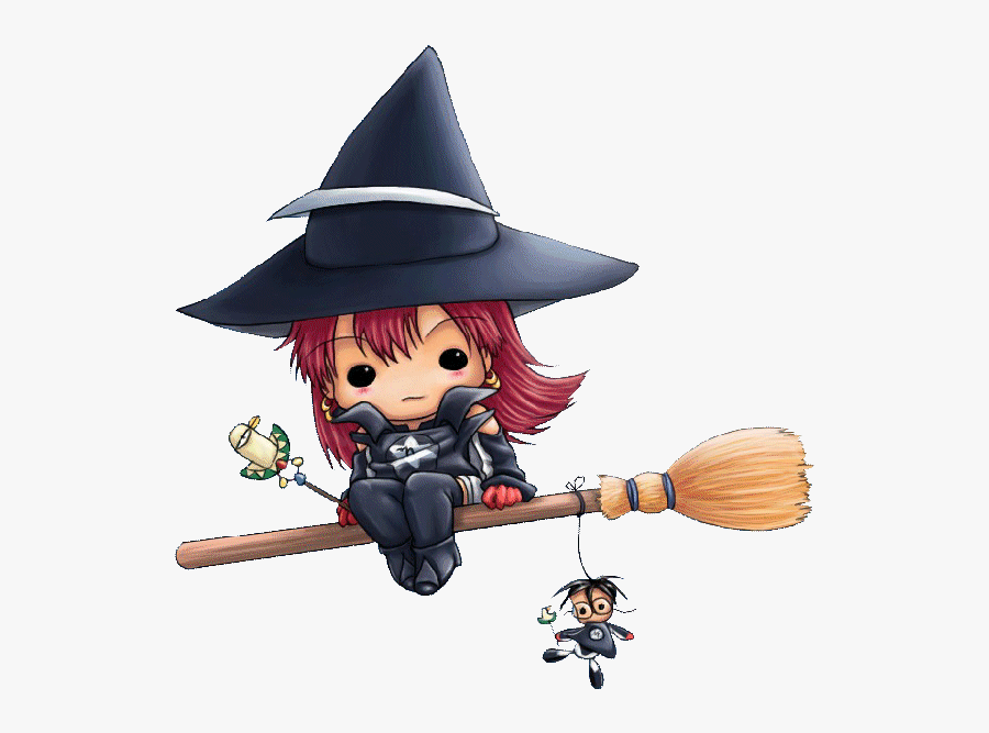 Transparent Witch Clip Art - Cute Halloween Cartoon Witch, Transparent Clipart