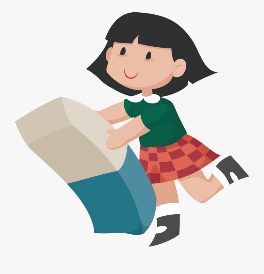School Education Class - Kid Holding An Eraser, Transparent Clipart