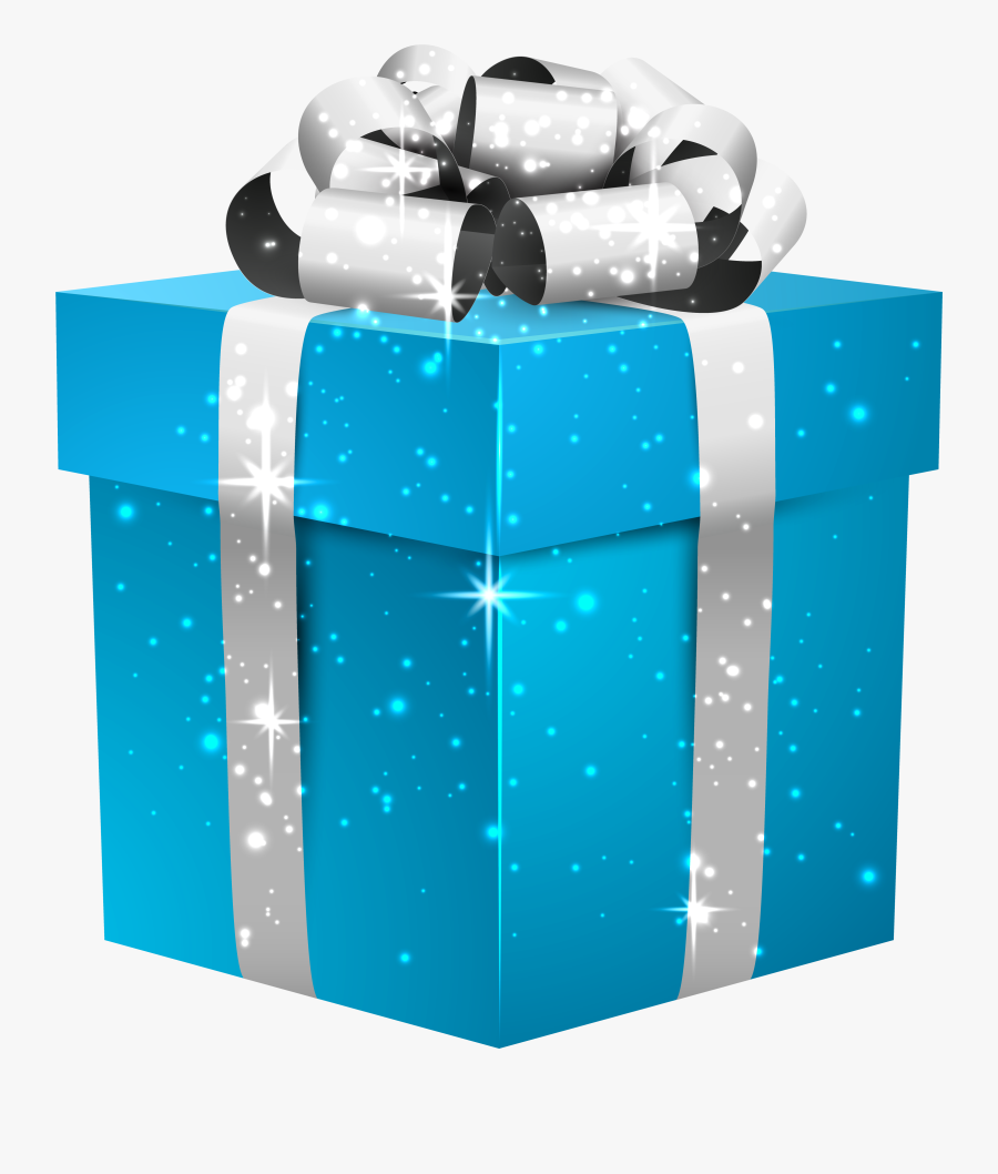 Blue Shining Box With - Birthday Background Png Gift, Transparent Clipart