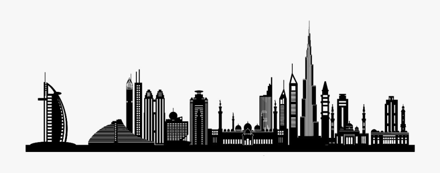 Dubai Silhouette Skyline Clip Art - Vector City Building ...