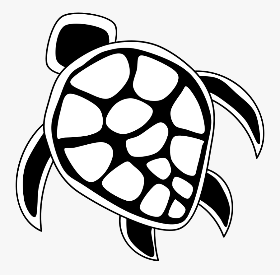 Hawaiian Turtle Clipart - Turtle Clipart Black And White Png, Transparent Clipart