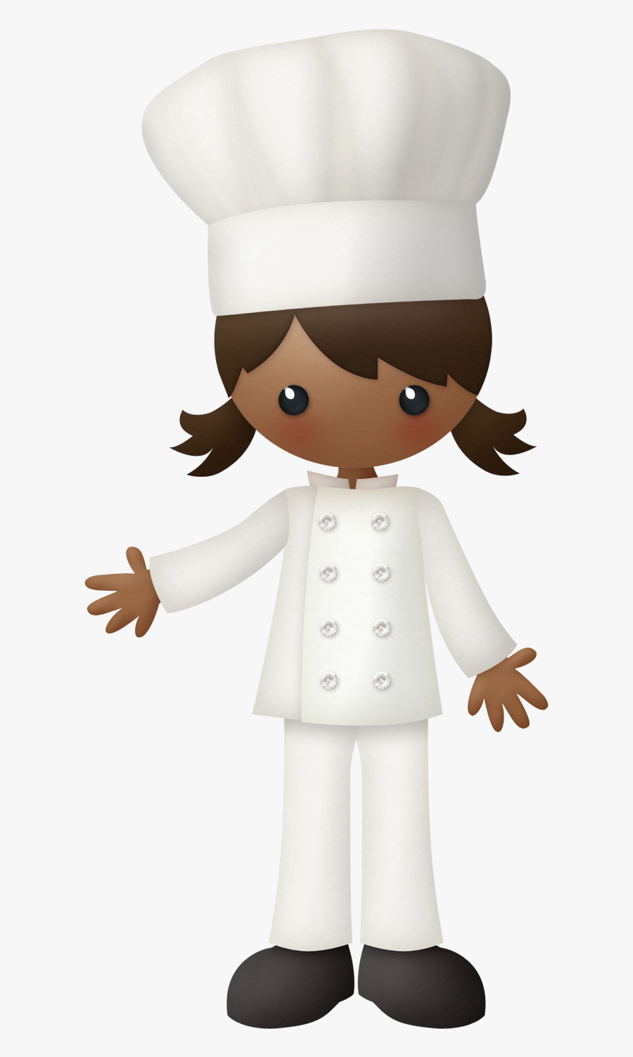 Cartoon Girl Chef Kids, Transparent Clipart