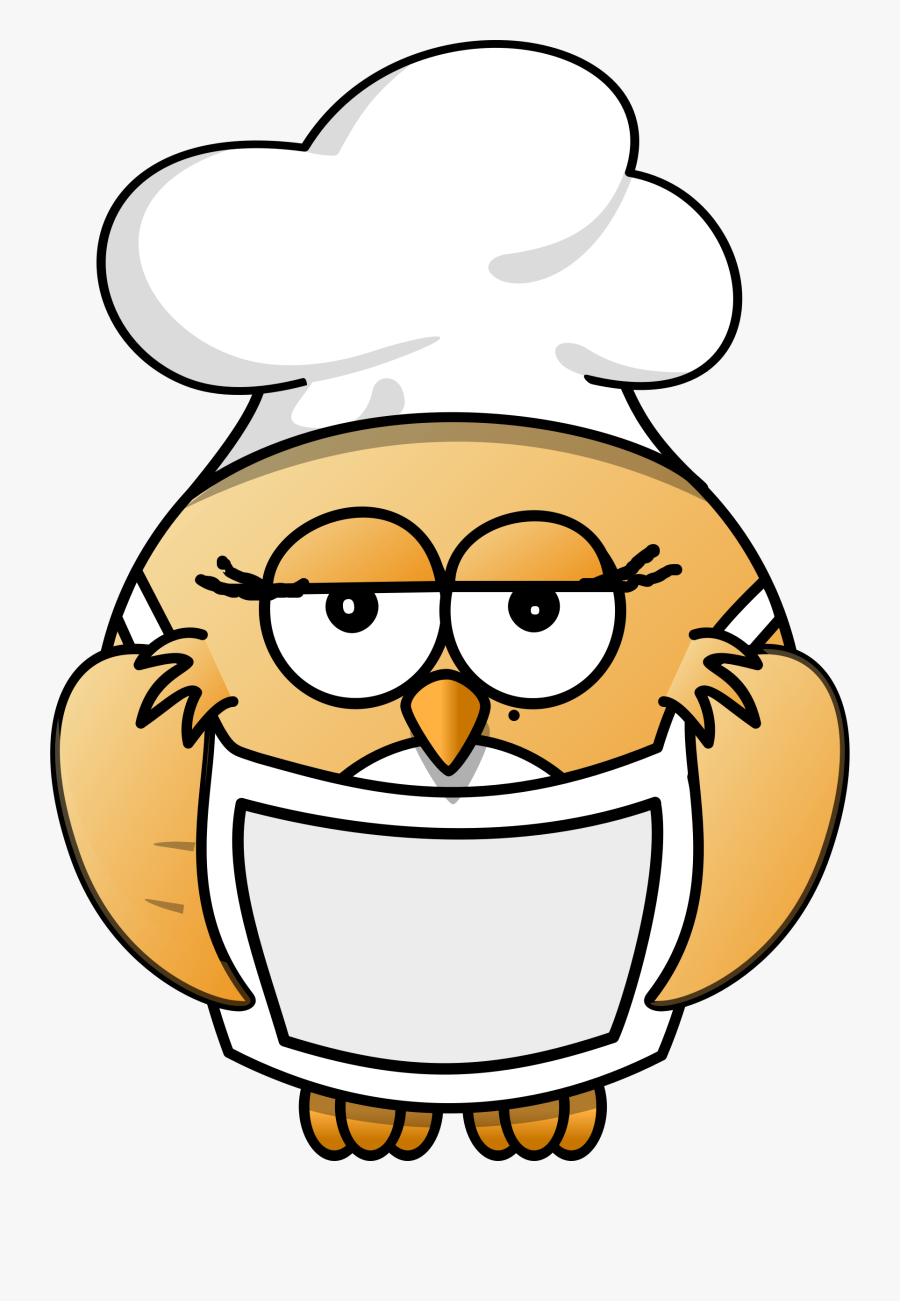 Owl Clipart Cooking - Drawing Of Owl Outline, Transparent Clipart