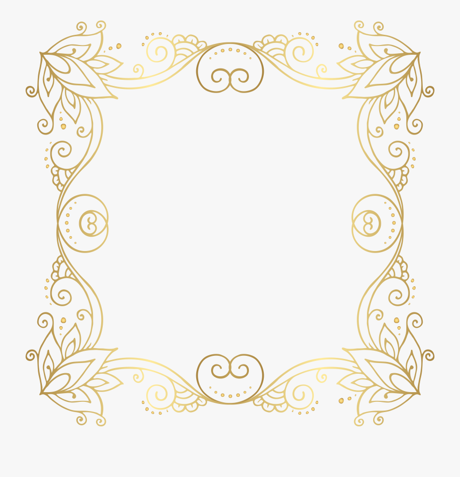 Gold Border Frame Png Clip Art Image, Transparent Clipart