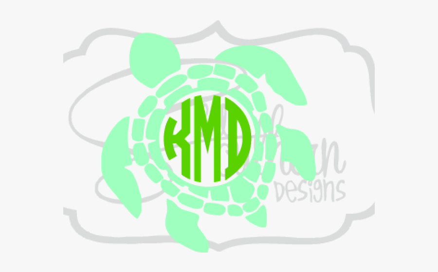 Sea Turtle Clipart Monogram - Turtle, Transparent Clipart