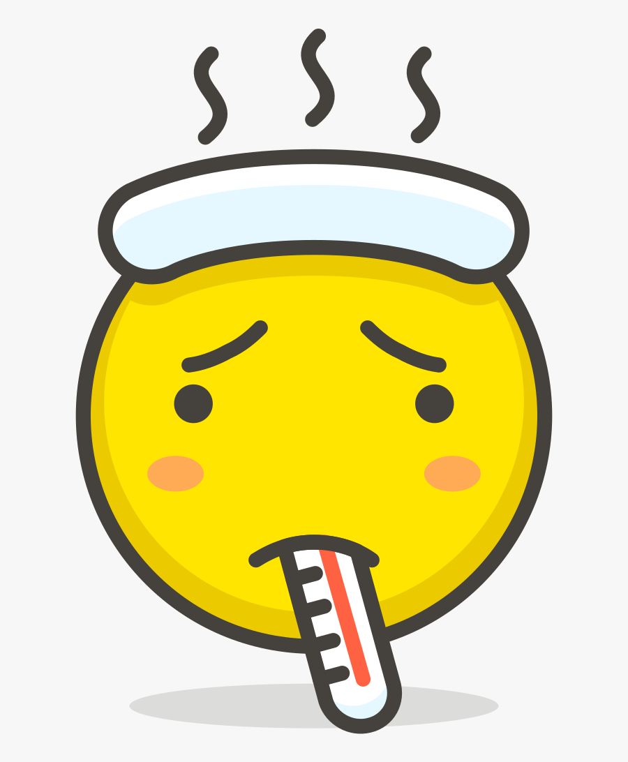 071 Face With Thermometer - Cartoon Face With Thermometer, Transparent Clipart