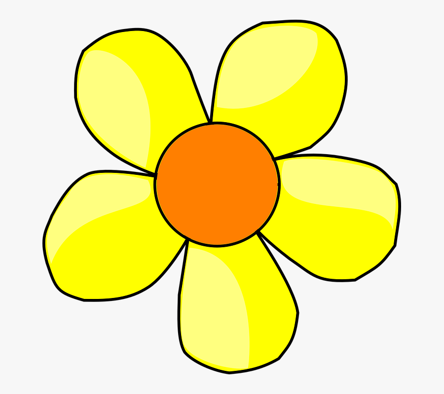 Daisy Flower Petals - Yellow Cartoon Flower Png, Transparent Clipart