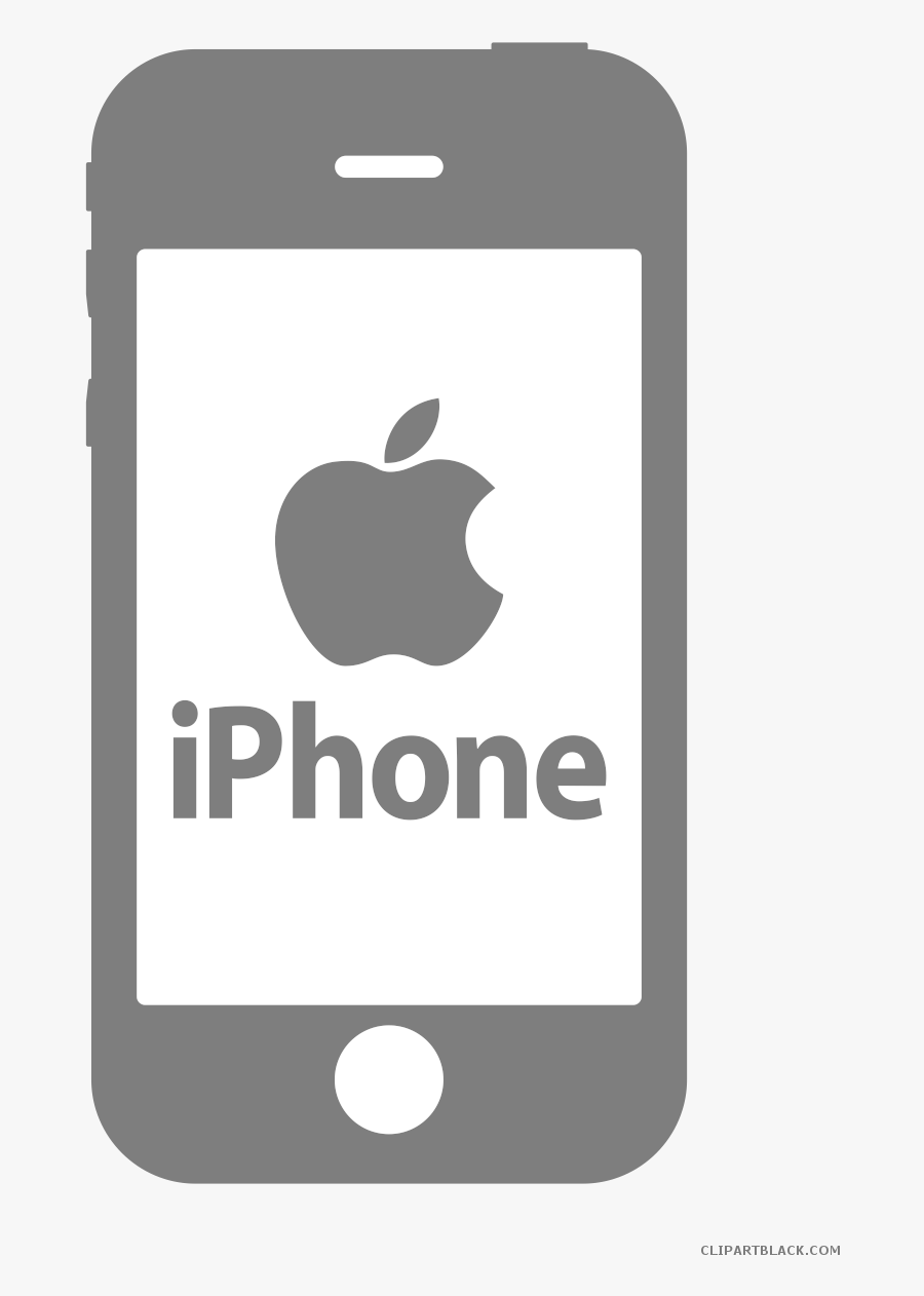 Transparent White Iphone Png - Iphone Clipart Black And White, Transparent Clipart