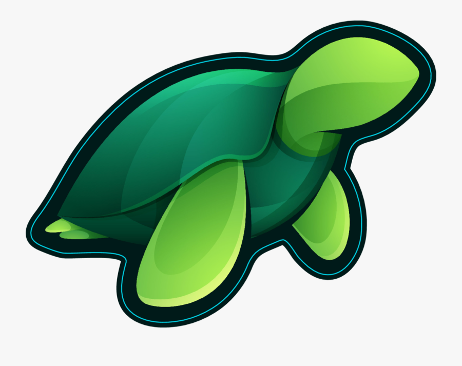Sea Turtle Simple Geometric Sticker, Transparent Clipart