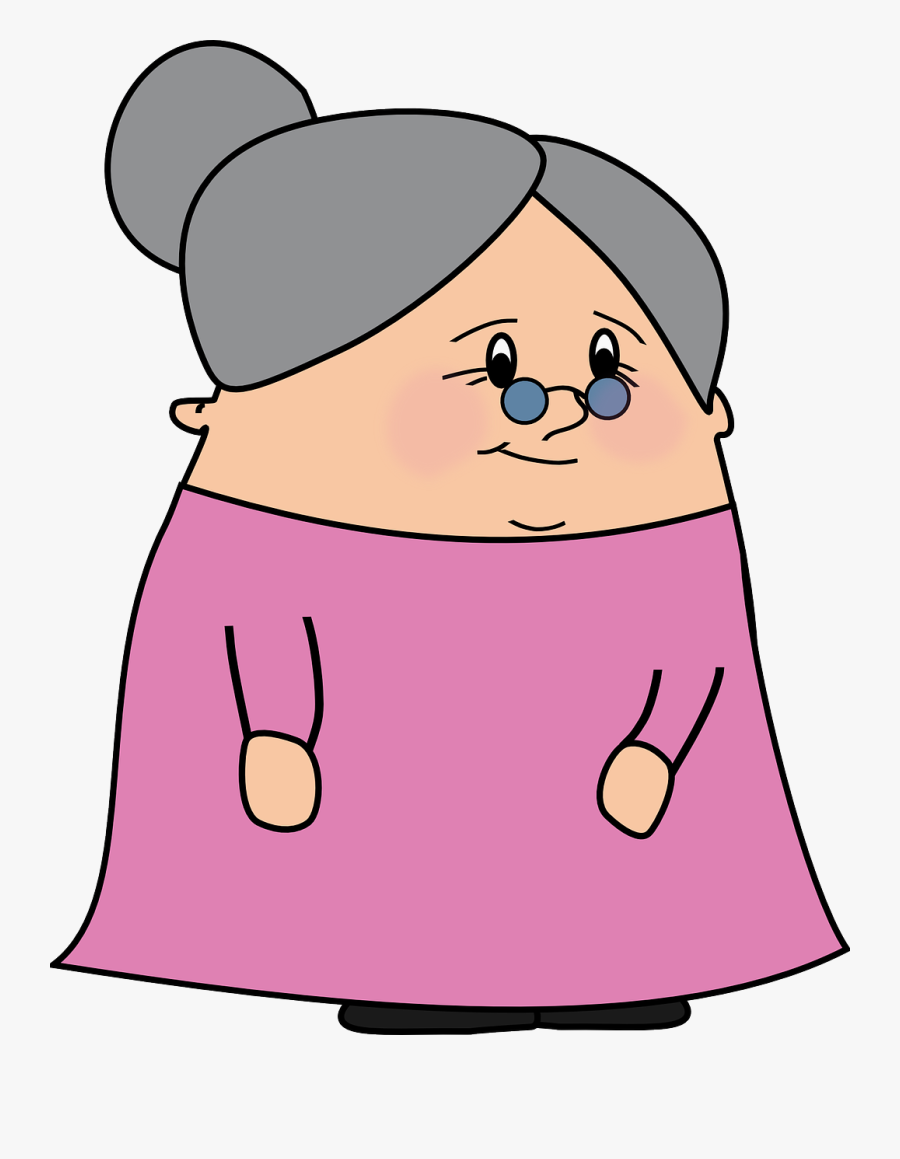 Clip Art Old Woman Clipart - Fat Old Lady Cartoon, Transparent Clipart