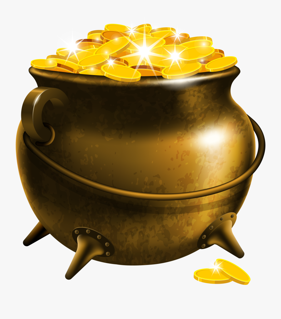 St Patrick's Day Pot Of Gold Png, Transparent Clipart