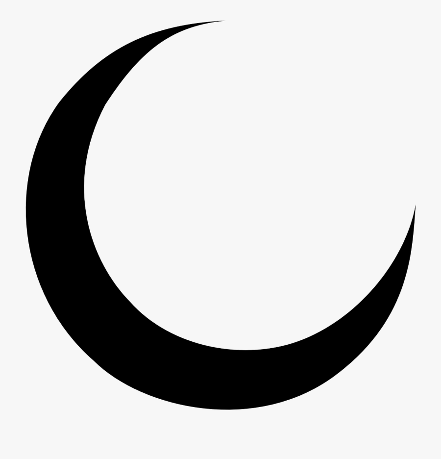 Black Crescent Moon Clip Art At Vector Clip Art - Moon Black And White Png, Transparent Clipart